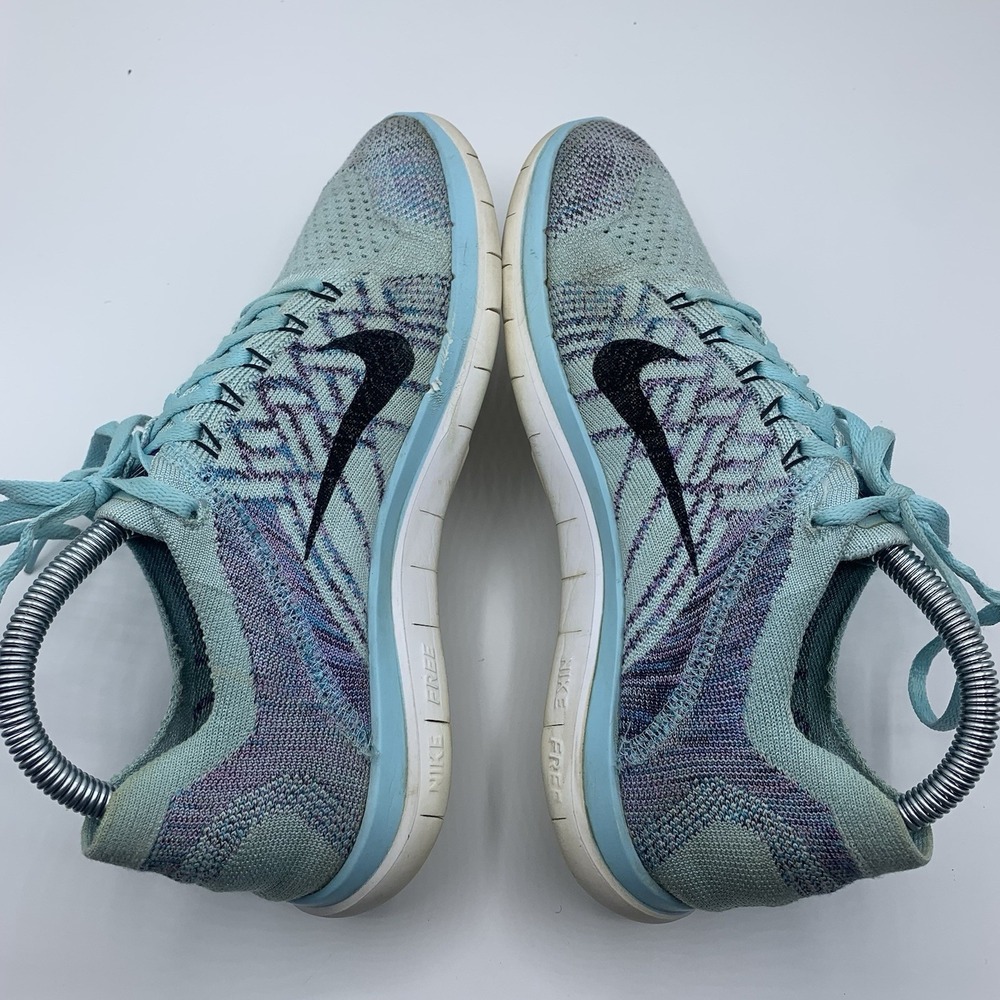 Nike Free 4.0 Flyknit Women's Size 8 Running Shoes Blue Lagoon - Picture 4 of 8